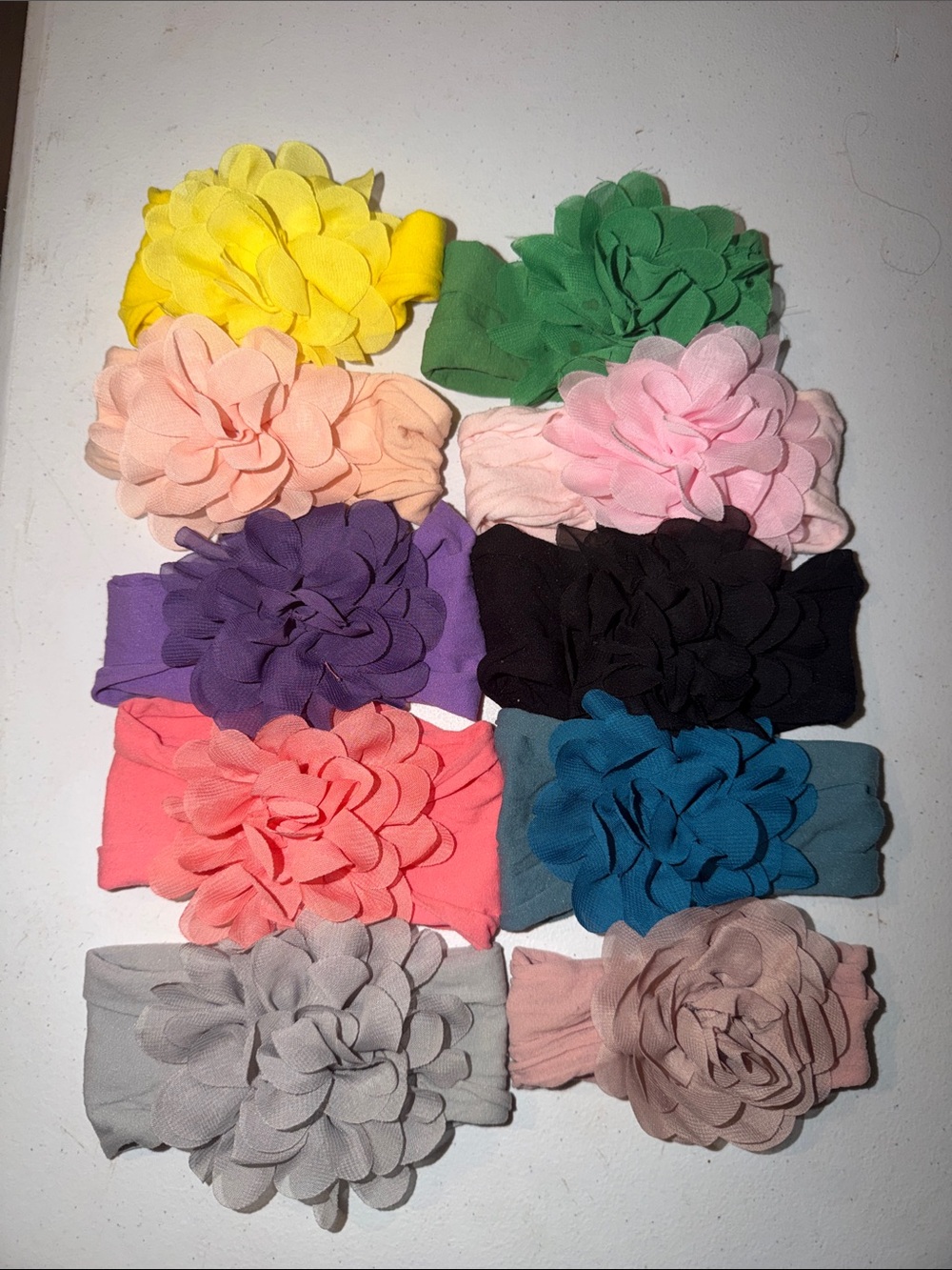 10 pieces Kids Floral Stretch Headbands - Assorted Colors